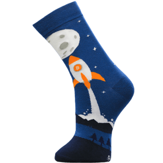 Bunte lustige Socken mit dem Name Rocket to the Moon von MtSocks