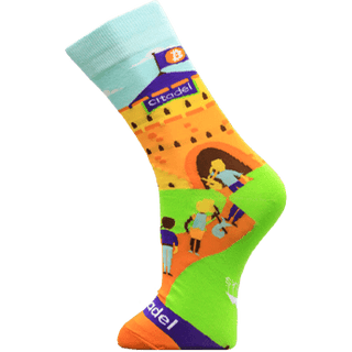 Bunte lustige Socken mit dem Name Bitcoin Citadel von MtSocks