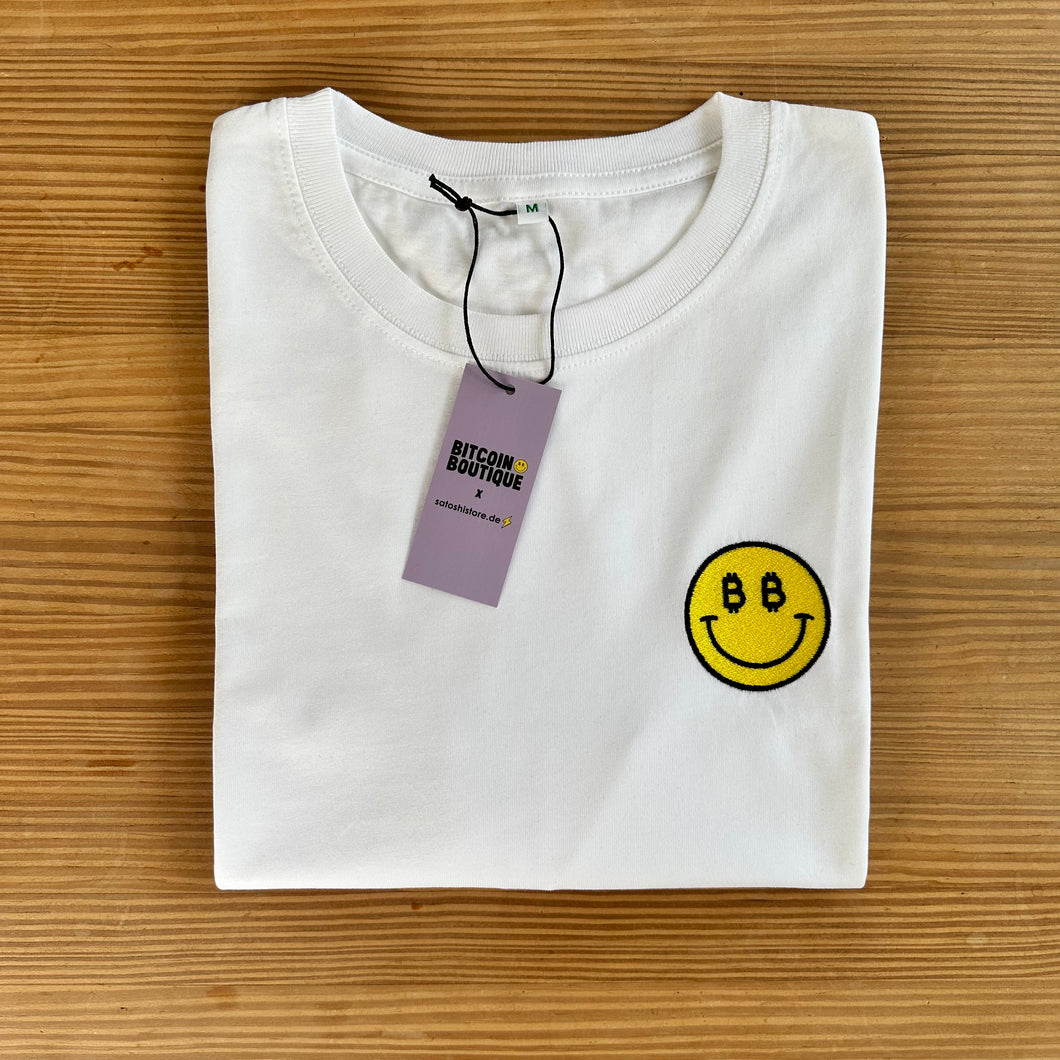 Happy Bitcoin Smiley Shirt - Weiß