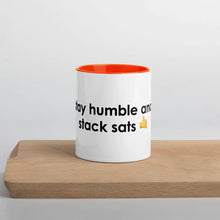 Load image into Gallery viewer, Stay humble and stack sats mug - orange 
